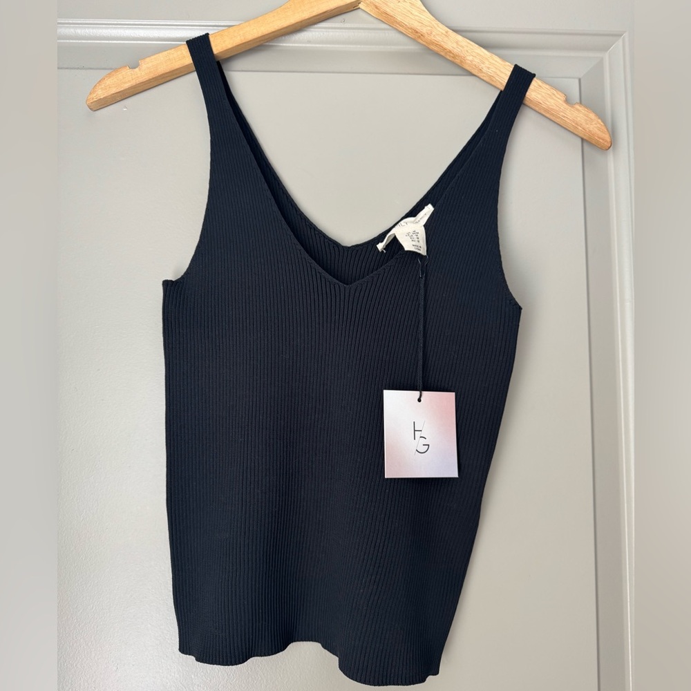 Women's Black Ribbed Tank Top | US size M | NWT
